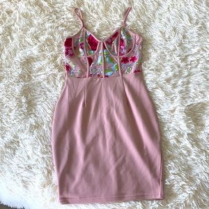 Embroidered bustier dress